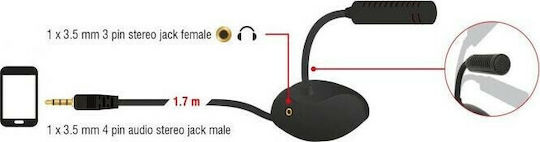 DeLock 65872 Kondensator Mikrofon 3.5mm Gooseneck Für Mobil