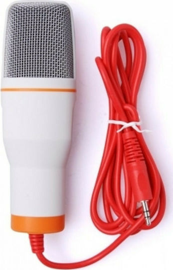 Ezra CTK-SF-666-ΟΕΜ Condenser Microphone 3.5mm Tabletop for Vocals in White Color
