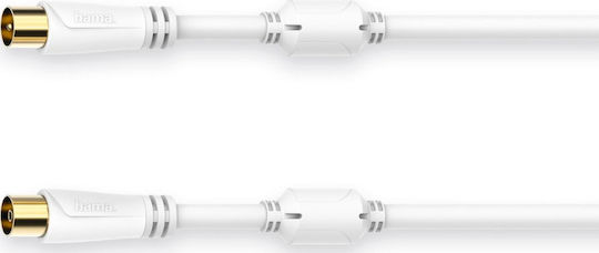 HAMA Καλώδιο Κεραίας Coax male - Coax female Λευκό 1.5m (00205246)
