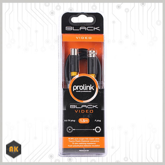 Prolink Antenna Cable Coax male - Coax male Black 1.5m (PB253-0150) 1pcs
