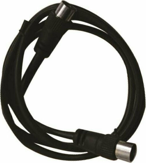 Eurolamp Antenna Cable Coax male - Coax female Black 1.5m (147-13128) 1pcs