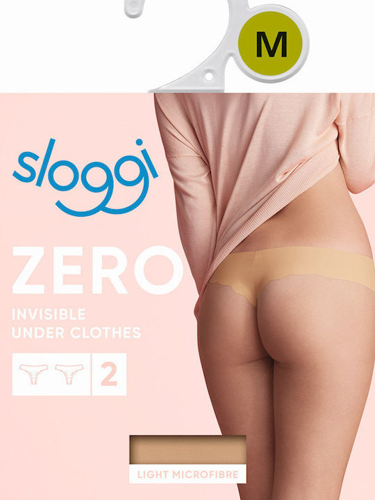 Zero Hipster Γυναικεία String 2Pack χωρίς Ραφές Μπεζ