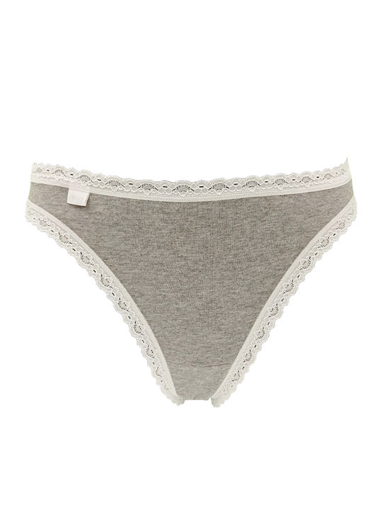 24/7 Weekend Βαμβακερά Femei Brazilia 3Pack cu Dantelă Alb/Grișu/Beige