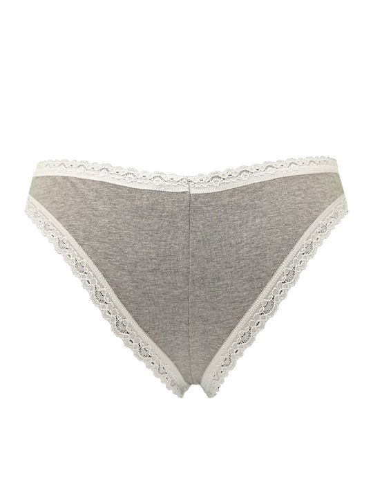 24/7 Weekend Βαμβακερά Femei Brazilia 3Pack cu Dantelă Alb/Grișu/Beige