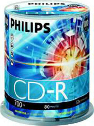 Philips Cr7d5nb00 Εγγράψιμα CD-R 52x 700MB Cake Box 100τμχ