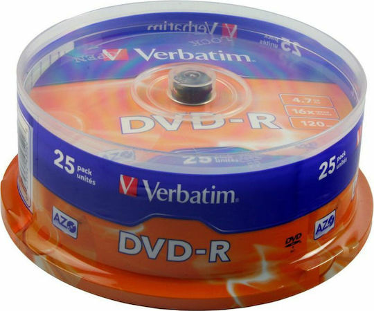 Verbatim Εγγράψιμα DVD-R 16x 4.7GB Cake Box 50τμχ