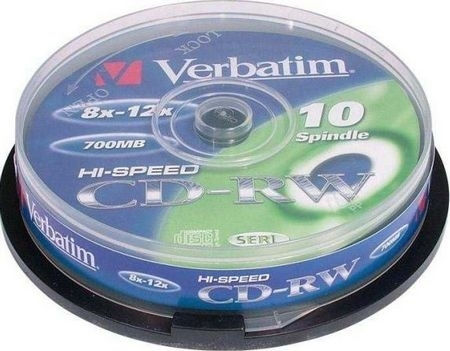 Verbatim Επανεγγράψιμα CD-RW 12x 700MB Cake Box 10τμχ