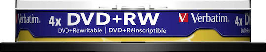 Verbatim Rewritable DVD+RW 4x 4.7GB Cake Box 10pcs