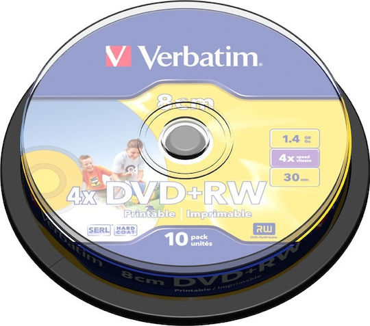 Verbatim Rewritable DVD+RW 4x 4.7GB Cake Box 10pcs