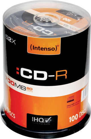 Intenso Εγγράψιμα CD-R 52x 700MB Cake Box 100τμχ