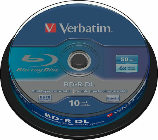 Verbatim Εγγράψιμα BD-R 6x Dual Layer 50GB Cake Box 10τμχ