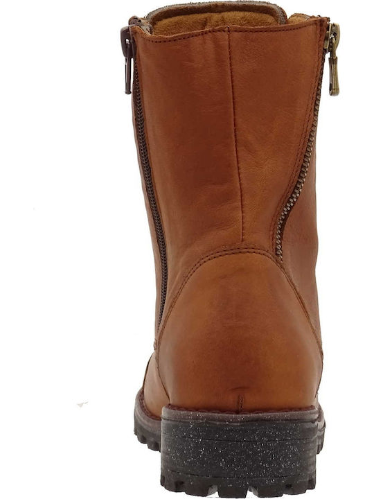 Leather Women's Ankle Boots Tabac Brown