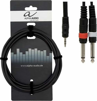 Alpha Audio Cablu 2x 6,3 mm de sex masculin - 3,5 mm de sex masculin 1.5m (190.120)