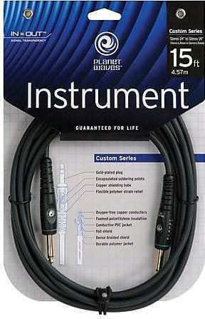 Planet Waves PW-G-15 Kabel 6,3mm Stecker - 6,3mm Stecker 4.5m Schwarz (PW-G-15)