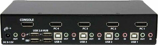StarTech 4 Port USB DisplayPort KVM Switch with Audio
