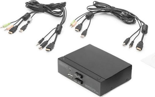 Digitus KVM Switch 2 Port Single Display 4K HDMI