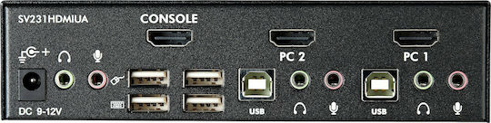StarTech 2-Port USB HDMI KVM Switch with Audio and USB 2.0 Hub SV231HDMIUA