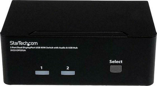 StarTech 2 Port Dual DisplayPort USB KVM Switch with Audio