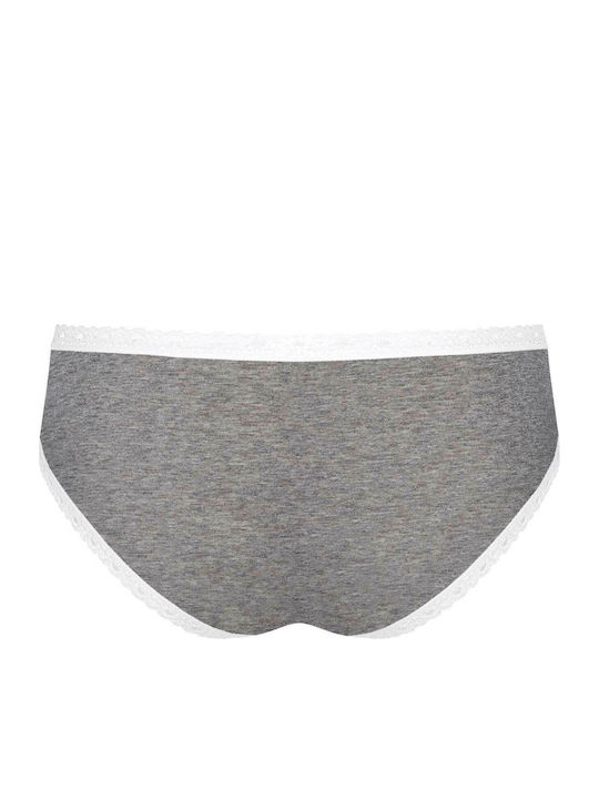 24/7 Weekend Hipster Βαμβακερά Women's Slip 3Pack with Lace White/Grey/Beige