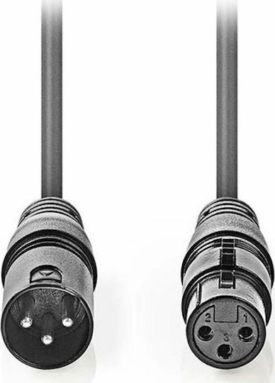 Nedis XLR male to XLR female 1.5m Cable Gray (COTH15010GY15)