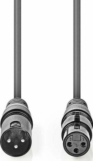 Nedis XLR male to XLR female 20m Cable Gray (COTG15010GY200)