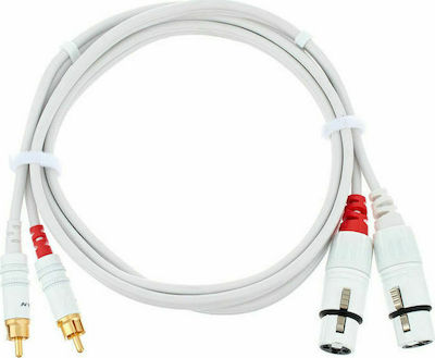 Cordial CFU 1.5 FC-SNOW XLR female to RCA male 1.5m Cable White (CFU 1.5 FC-SNOW)