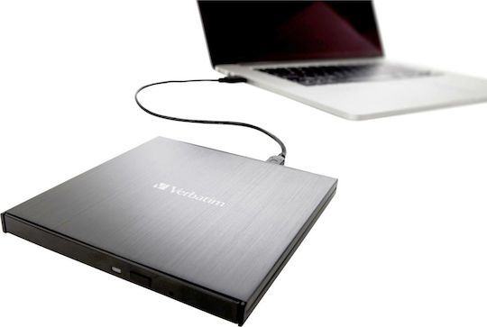 Verbatim External Slimline External DVD/CD Recorder for Laptop / Desktop Black