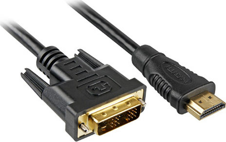 Sharkoon Кабел DVI-D мъжки - HDMI мъжки 5м Черен
