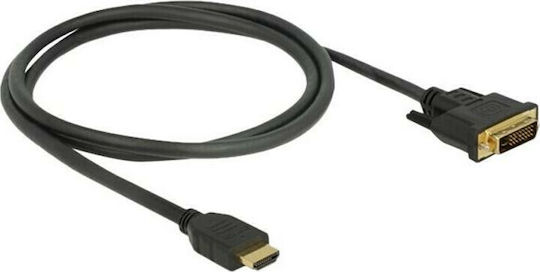 DeLock 1m DVI-I male to HDMI male Cable Black (85652)