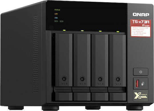 QNap TS-473A-8G NAS Tower με 4 θέσεις για HDD/M.2/SSD και 2 θύρες Ethernet
