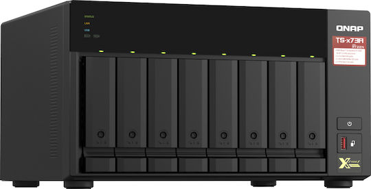 QNap TS-873A-8G NAS Tower με 8 θέσεις για HDD/M.2/SSD και 4 θύρες Ethernet