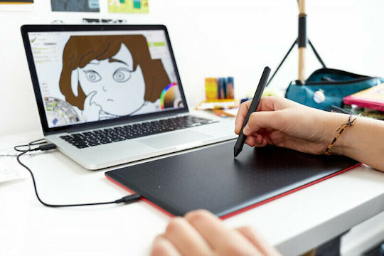 Wacom One Medium Stilou digital fără ecran Negru / Roșu