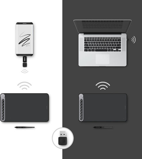 Huion Q620M Inspiroy Dial Графичен таблет без дисплей с Bluetooth Черен
