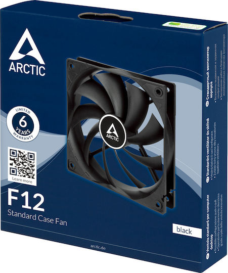 Arctic F12 Вентилатор за кутия 120mm 1350rpm 53cfm Без светодиодно осветление и свързване 3-Pin