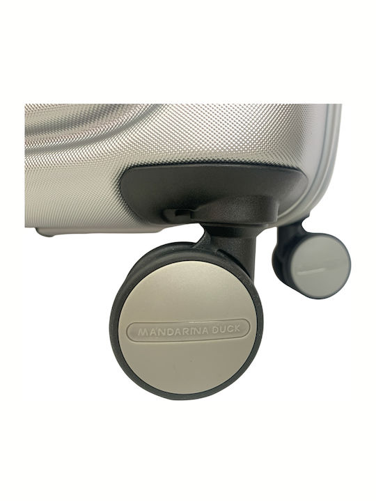 Mandarina Duck Logoduck Valiză De Călătorie De Cabină Tough Argintie Cu 4 Roți Înălțime 55 Cm P10SZV24-466