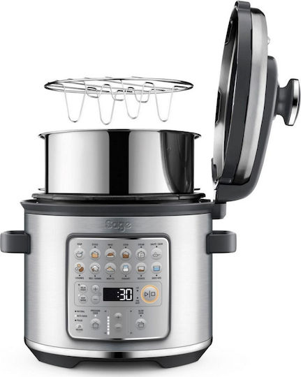 Sage Fast Slow Go Πολυμάγειρας 1100W με Χωρητικότητα 6lt Ασημί