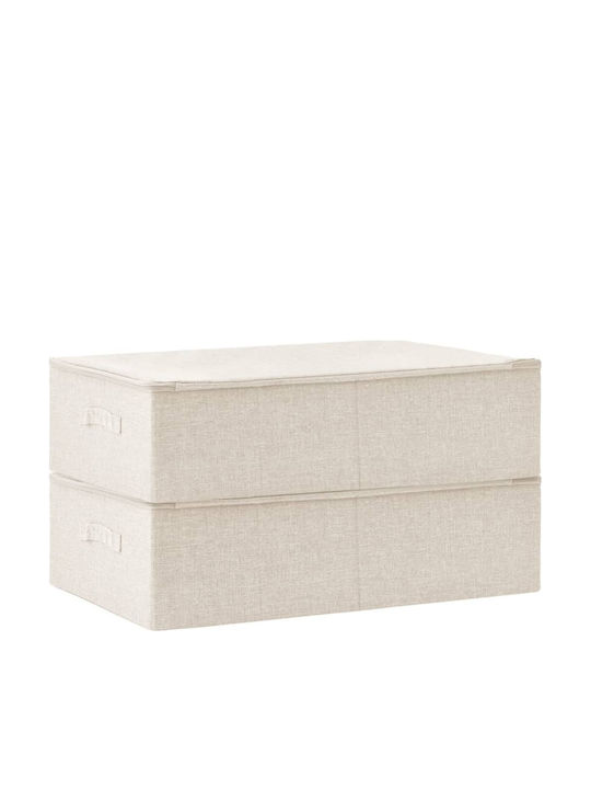 vidaXL Stoff Aufbewahrungsbox Cream 70x40x18cm 2Stück
