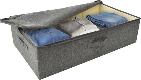 vidaXL Текстил Кутия за съхранение с капак Сив 70x40x18см 2бр