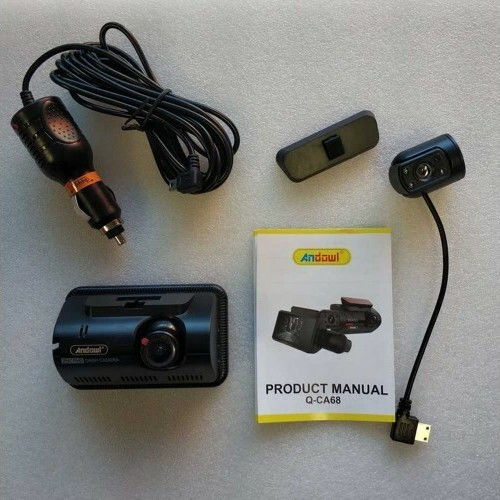 Andowl 4K Windshield Car DVR, Display with Adhesive Tape