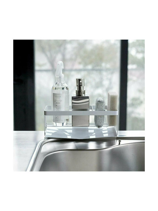 Yamazaki Kitchen Sink Organizer Metallic White 45x24x9.5cm