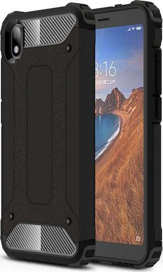 Hurtel Armor Guard Hybrid Back Cover Plastic Black (Redmi 9A / 9AT)
