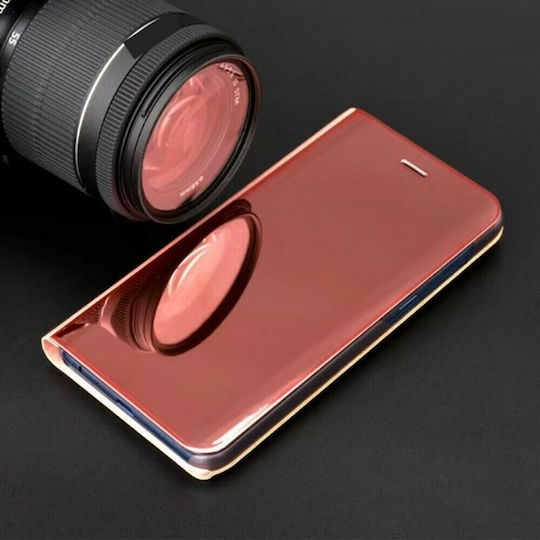 Hurtel Clear View Book Πλαστικό Ροζ Χρυσό (Redmi Note 8 Pro)