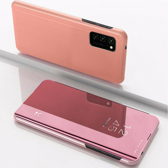 Hurtel Clear View Book Πλαστικό Ροζ Χρυσό (Redmi Note 8 Pro)