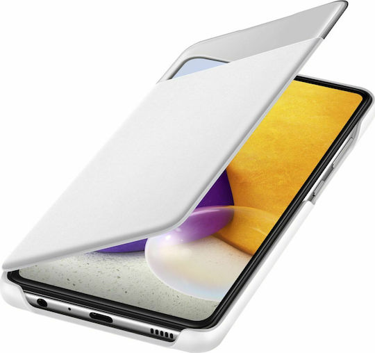 Samsung S View Wallet Cover Synthetisches Leder Weiß (Galaxy A72)