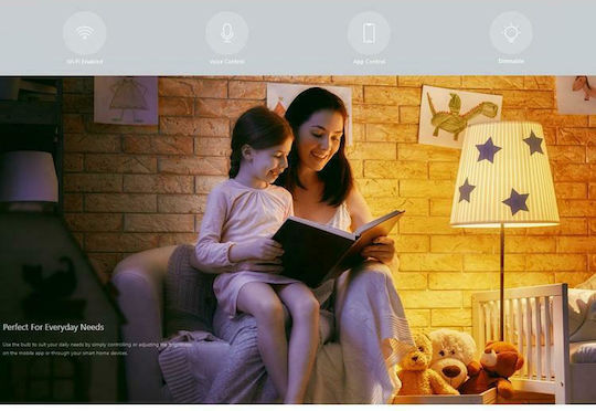 Yeelight Smart Λάμπα LED 8.5W για Ντουί E27 Θερμό Λευκό 800lm Dimmable