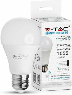 V-TAC Smart Λάμπα LED για Ντουί E27 και Σχήμα A60 RGBW 1055lm Dimmable