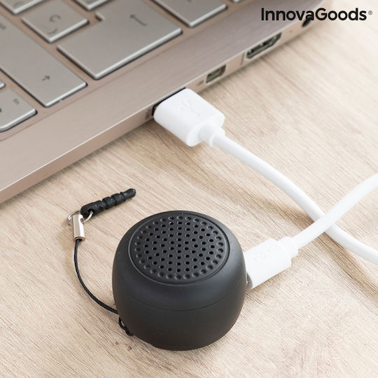 InnovaGoods Miund Bluetooth-Lautsprecher 1W mit Akkulaufzeit bis zu 5 Stunden Schwarz