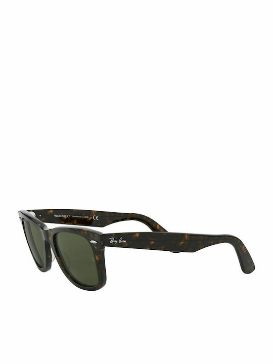 Ray Ban Wayfarer Sunglasses with Brown Tartaruga Acetate Frame and Green Lenses RB2140 902