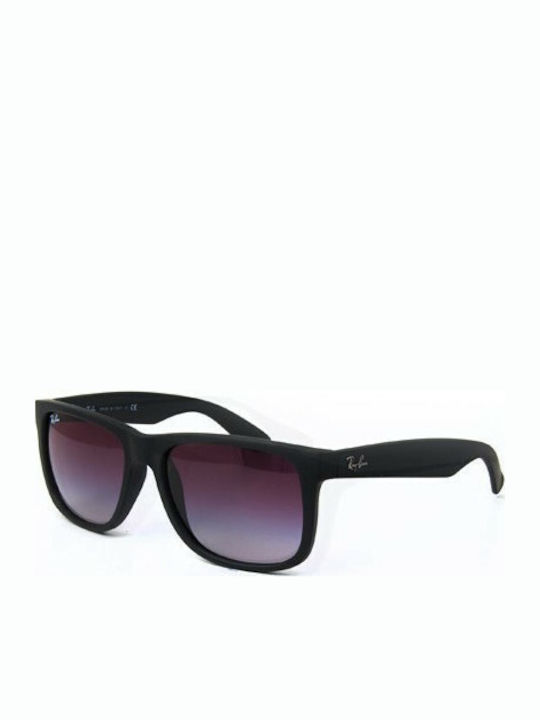 Ray Ban Justin Unisex Sunglasses with Black Plastic Frame and Black Gradient Mirror Lens RB4165 601/8G