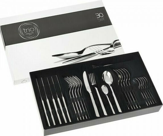 Cryspo Trio Karma Set de Tacâmuri Inoxidabil Argintiu 30buc 45.840.030